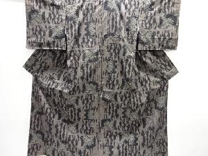 大特価品　抽象に草葉模様織り出し本場泥大島紬着物(5マルキ)